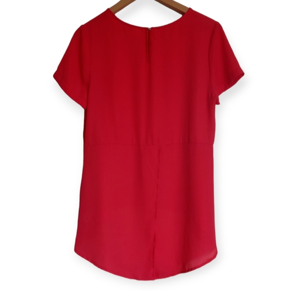 MERAKI WOMEN'S BLOUSE SHORT-SLEEVE. SIZE M. COLOR CORAL. - Picture 2 of 11